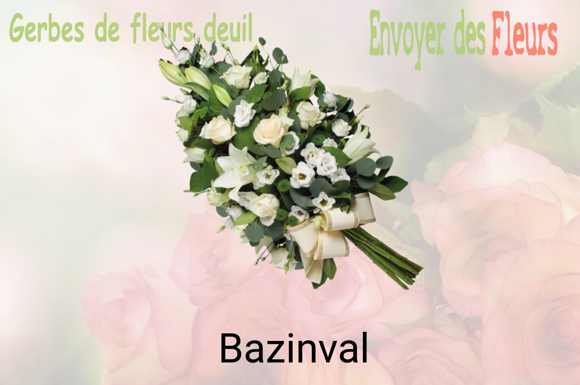 Gerbe de fleurs de deuil livrée à Bazinval